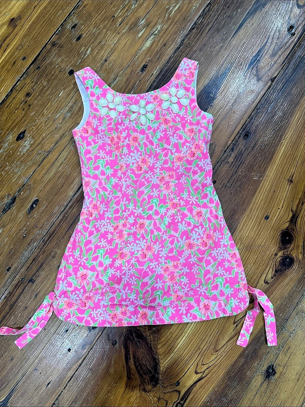 Lilly Pulitzer Floral Mini Dress Pink Girls Size 7